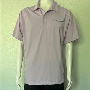 Golf Resort Performance Lavender Polo Soft Texas Flag Pocket Parker & Hyde Sz Lg
